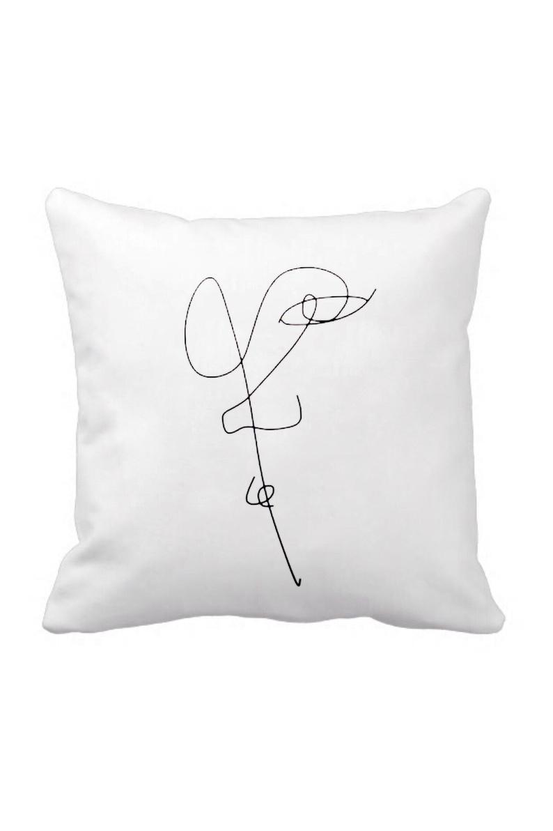 794x1192 face pillowcase picasso style sketch line drawing art pillow etsy - Pillow Drawing