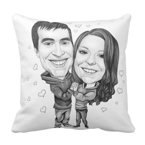 463x463 photo pillow with your personalized caricature drawing - Pillow Drawing