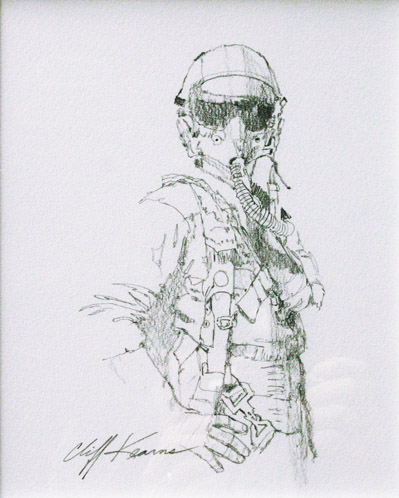 399x498 pilot drawing original art - Pilot Drawing
