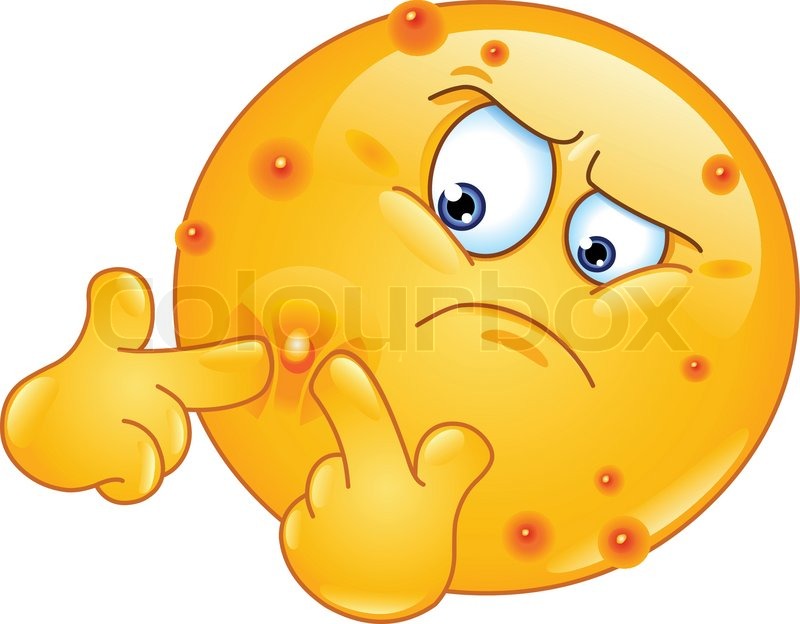 800x624 emoticon with acne squeezing a pimple stock vector colourbox - Pimple Drawing