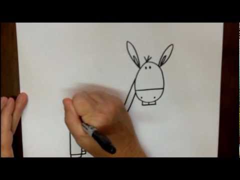 480x360 How To Draw A Donkey Step - Pin The Tail On The Donkey Drawing