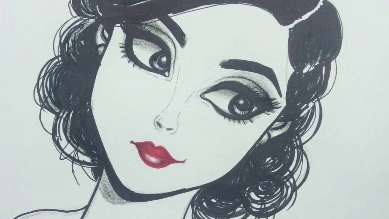 Pin Up Girl Drawing at PaintingValley.com | Explore collection of Pin ...