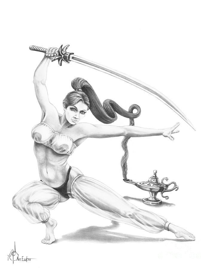 712x900 Genie Pin Up Girl Drawing - Pin Up Girl Drawing