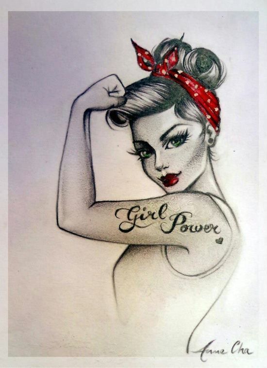 550x757 Pin Up Drawing, Fabulous I Want This For A Tattoo! Want Want Want - Pin Up Girl Drawings