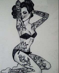 236x292 Pin Up Girl Sketches - Pin Up Girl Drawings