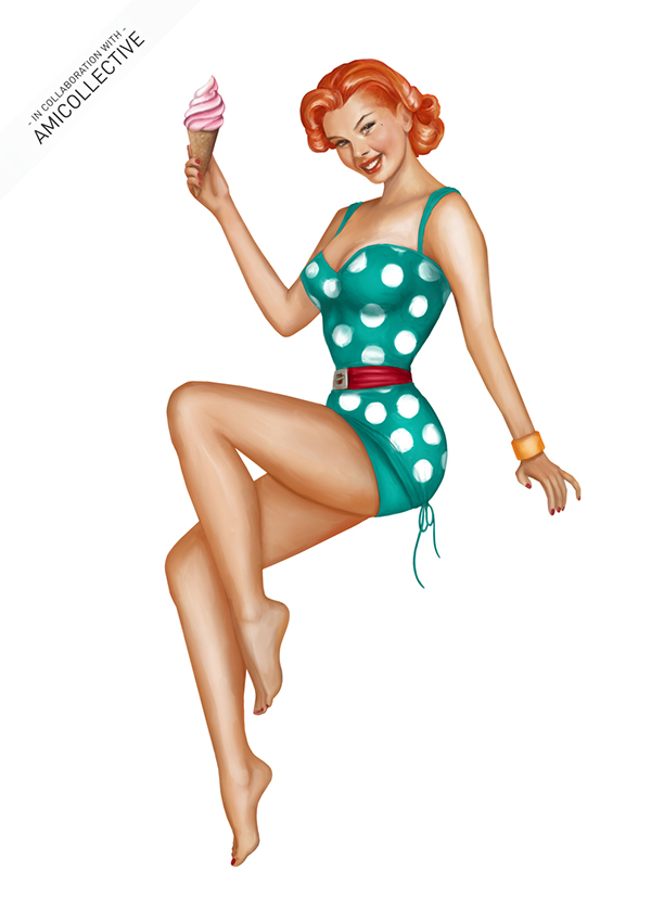 600x849 Woolworths Pin Up Girls On Behance - Pin Up Girl Drawings