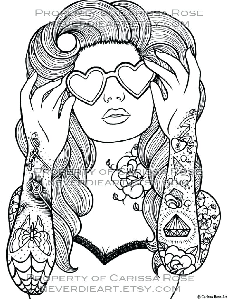 780x1024 Advanced Pin Up Girl Coloring Pages Pinup Collection Free - Pin Up Girl Face Drawing