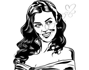 340x270 Pinup Etsy - Pin Up Girl Face Drawing