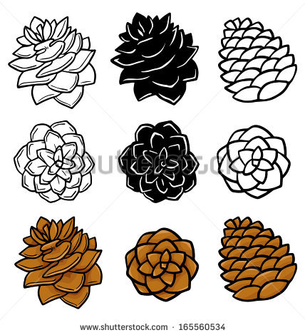 428x470 clip art pine cone - Pine Cone Line Drawing
