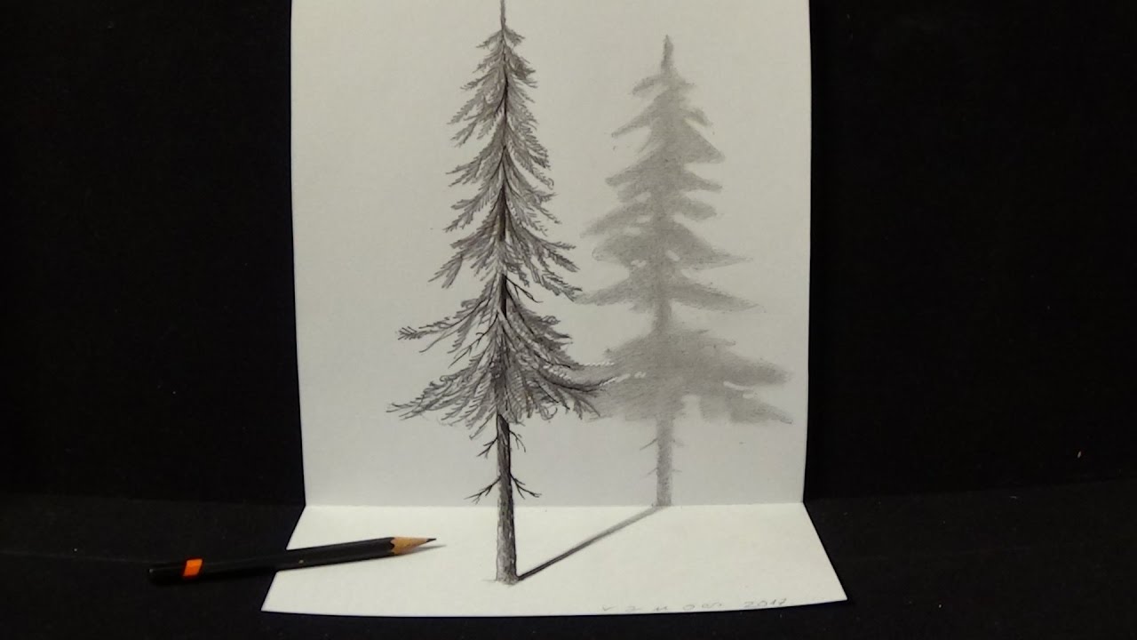 1280x720 How To Draw Pine Tree - Pine Drawings