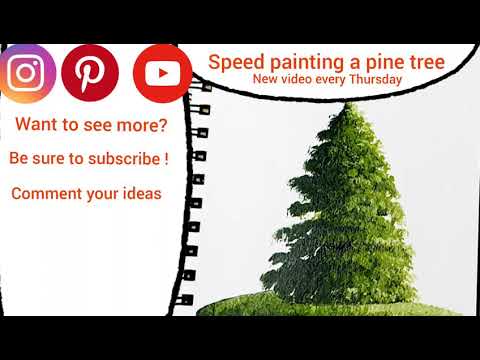 480x360 speed painting a pine tree easy painting a tree easy painting - Pine Tree Drawing Tutorial