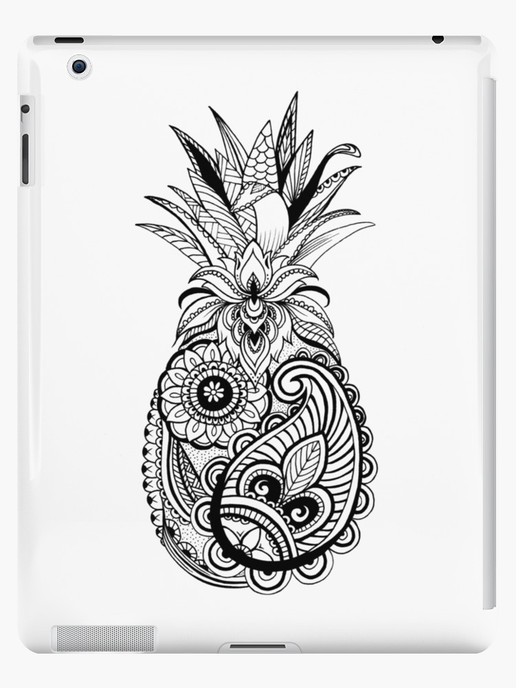 750x1000 Pineapple Drawing Ipad Cases Skins - Pineapple Drawing