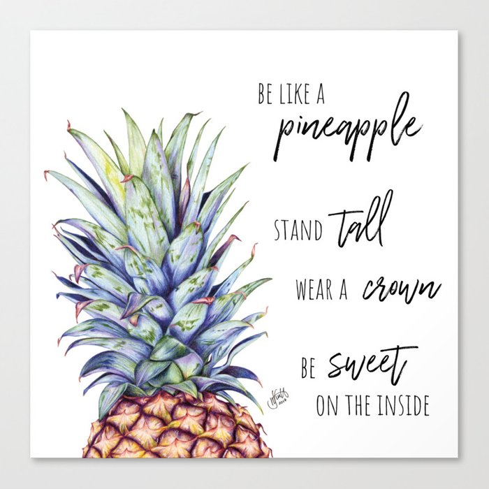 700x700 Pineapple Drawing Quote Canvas Print - Pineapple Drawing