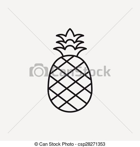 450x470 huge collection of 'pineapple line drawing' download more than - Pineapple Drawing Clip Art