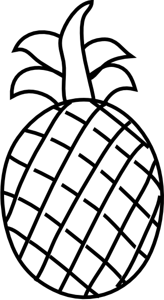 324x592 pineapple outline clip art - Pineapple Drawing Clip Art