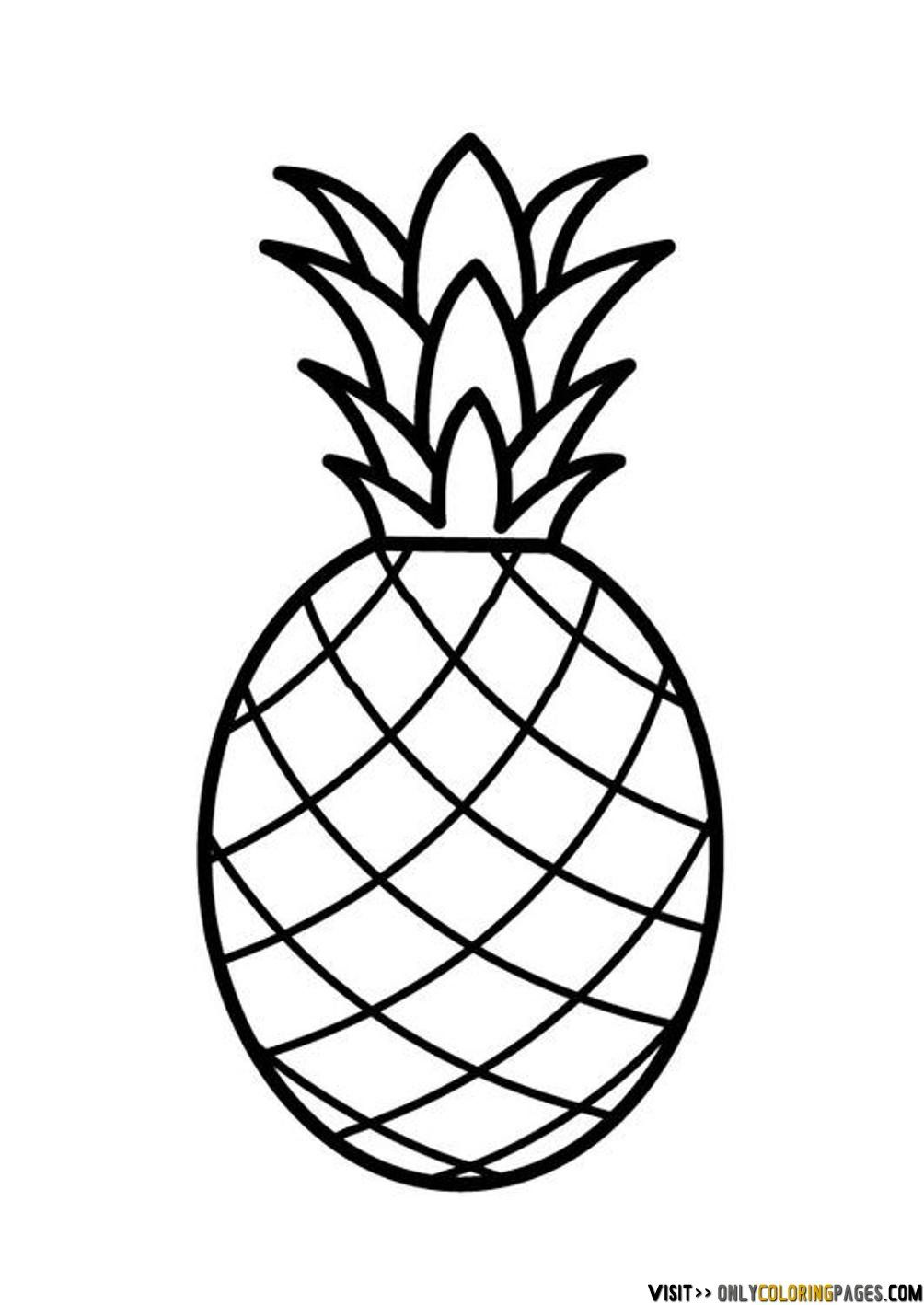 1004x1418 pineapple coloring - Pineapple Drawing Clip Art