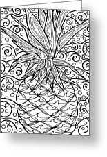 155x226 Pineapple Line Drawing Drawing - Pineapple Line Drawing