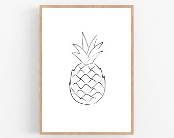 340x270 Pineapple Drawing Etsy - Pineapple Line Drawing