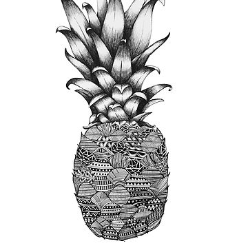 360x360 Pineapple Line Drawing Contrast Tank - Pineapple Line Drawing