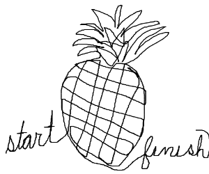 300x250 A Pineapple Drawn With One Line! Drawing - Pineapple Line Drawing