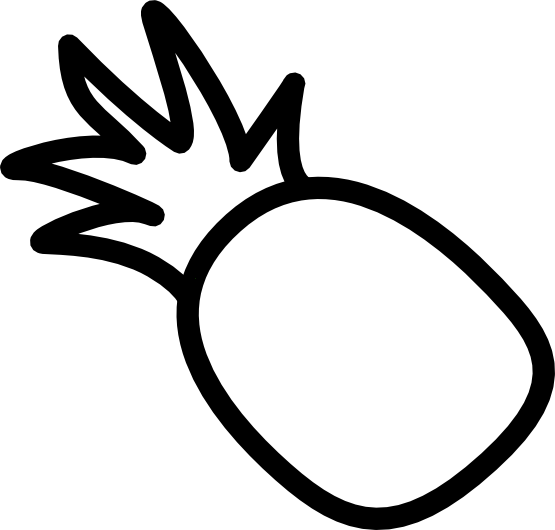 555x530 Pineapple Outline Drawing - Pineapple Outline Drawing