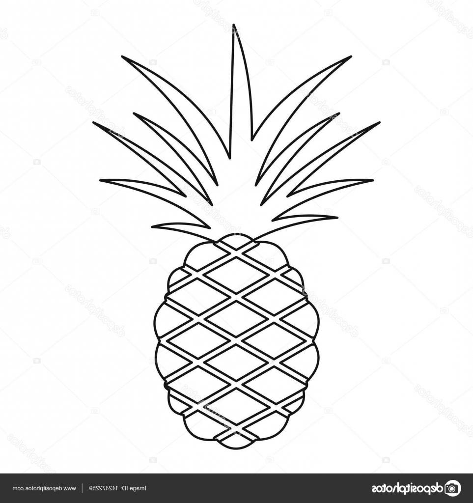 963x1024 Best Stock Illustration Pineapple Icon Outline Style Drawing - Pineapple Outline Drawing