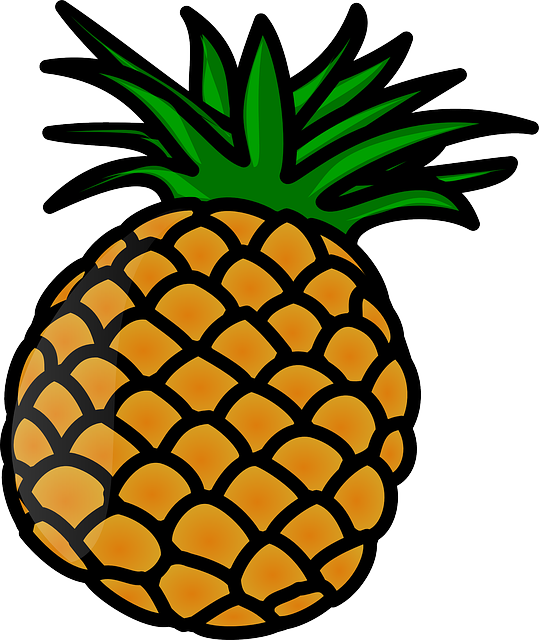539x640 Cartoon Apple, Food, Fruit, Outline, Drawing, Tree - Pineapple Outline Drawing
