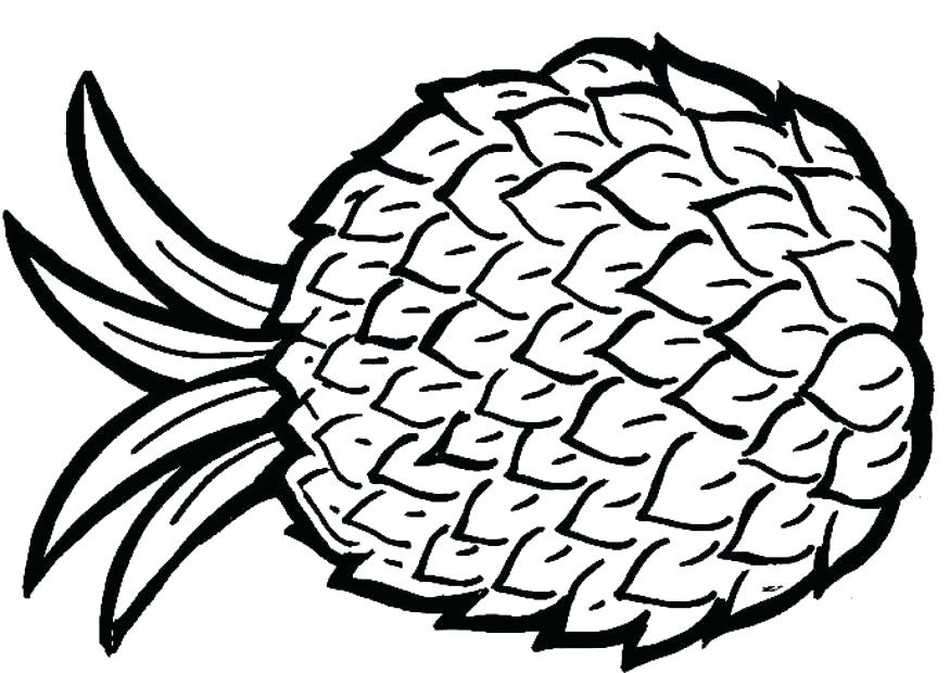 875x620 Coloring Pages To Print For Toddlers Online Adults Pineapple - Pineapple Outline Drawing