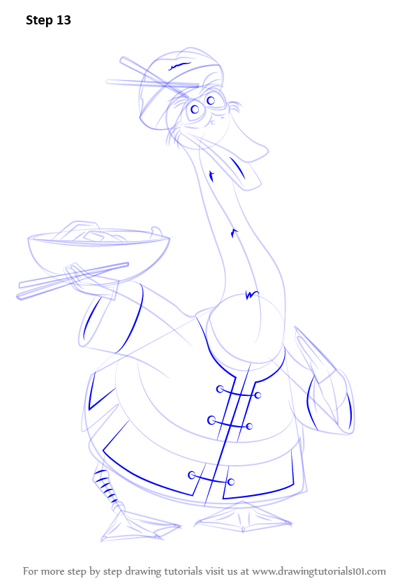 596x842 learn how to draw mr ping from kung fu panda - Ping Drawing