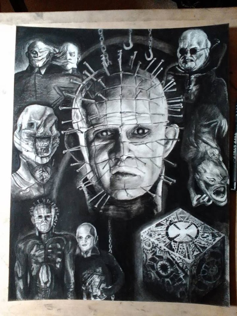 794x1059 Print Hellraiser Pinhead Drawing Etsy - Pinhead Drawing