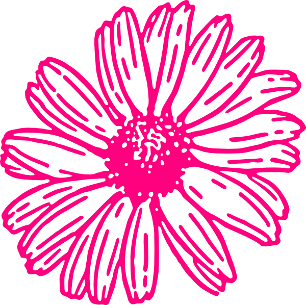 600x598 Gerberdaisypink Clip Art - Pink Daisy Drawing