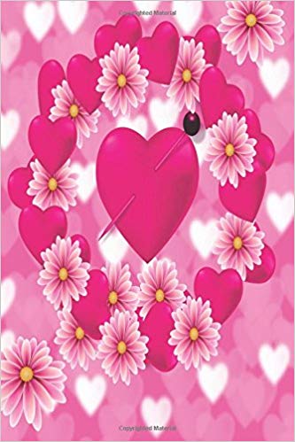 333x499 notebook pink daisy hearts flower floral x blank empty - Pink Daisy Drawing