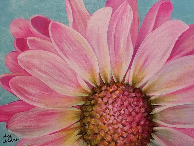 640x480 pink daisy acrylic painting tutorial - Pink Daisy Drawing