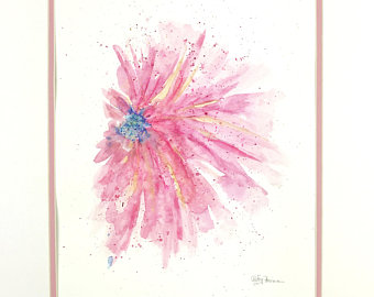 340x270 pink daisy art etsy - Pink Daisy Drawing