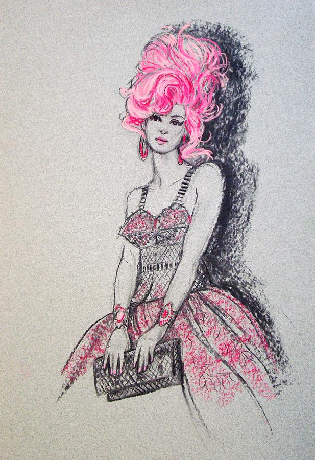 617x900 pretty in pink hair drawing - Pink Drawings