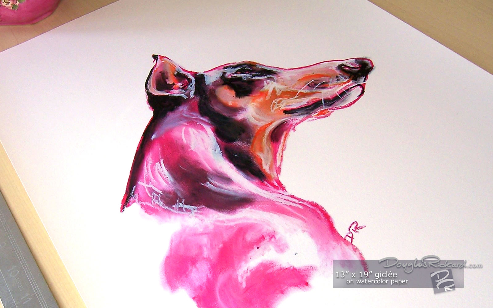1600x1000 doberman a la pink - Pink Drawings