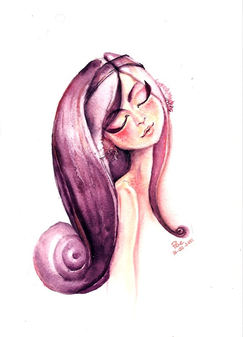 500x694 drawings, pink, art, girl, doll - Pink Drawings