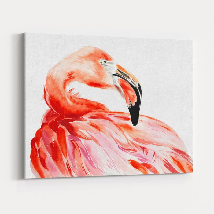 700x700 pink flamingo bird profile portrait, amazing beautiful animal, art - Pink Flamingo Drawing