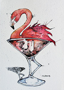 214x300 pink flamingo drawings fine art america - Pink Flamingo Drawing