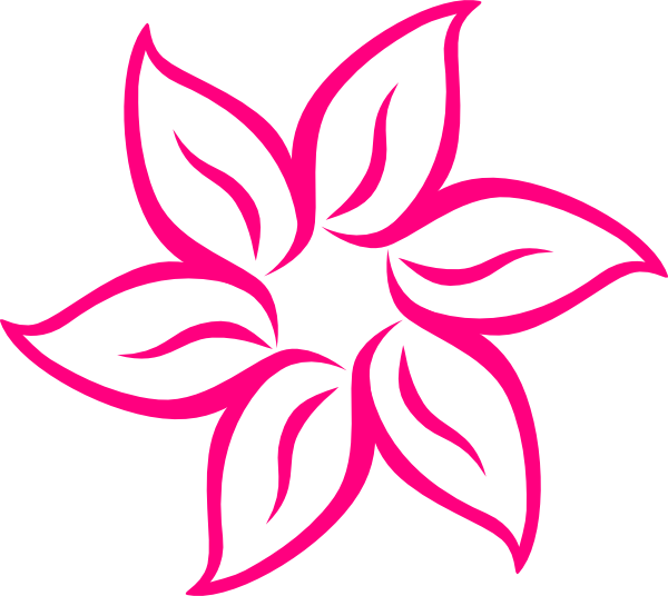 600x536 pink flower clip art - Pink Flower Drawing
