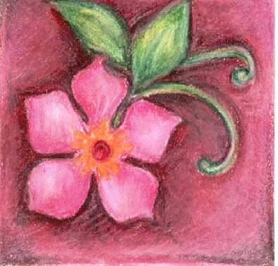 394x377 pink flower drawing - Pink Flower Drawing