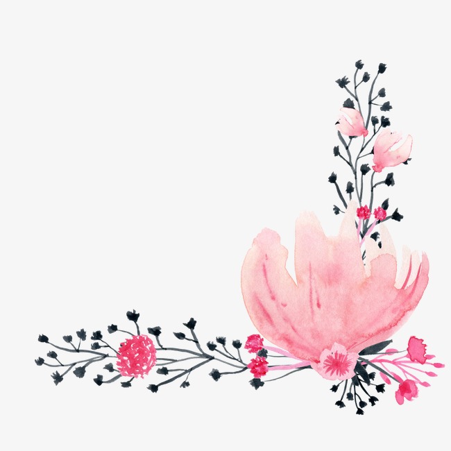 650x650 pink watercolor flowers, watercolor clipart, pink flowers, drawing - Pink Flower Drawing