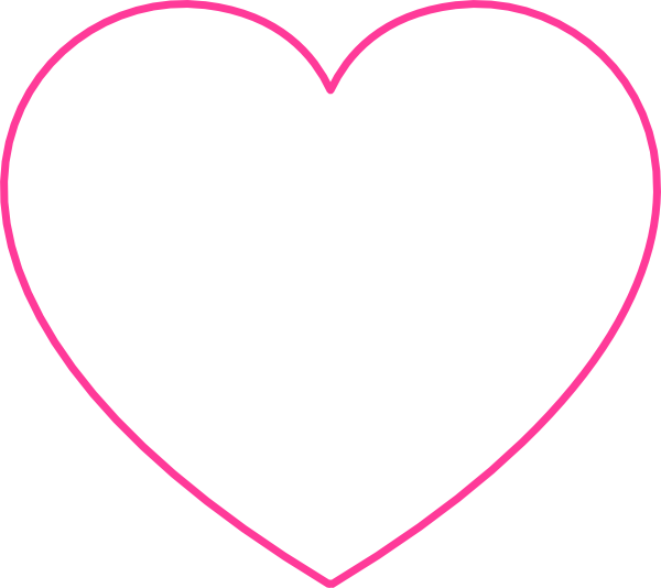 600x534 Pink Blank Heart Clip Art - Pink Heart Drawing