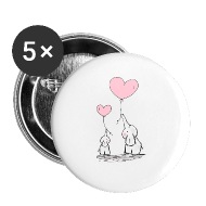 190x190 cute mom baby elephants with pink heart balloon small buttons - Pink Heart Drawing