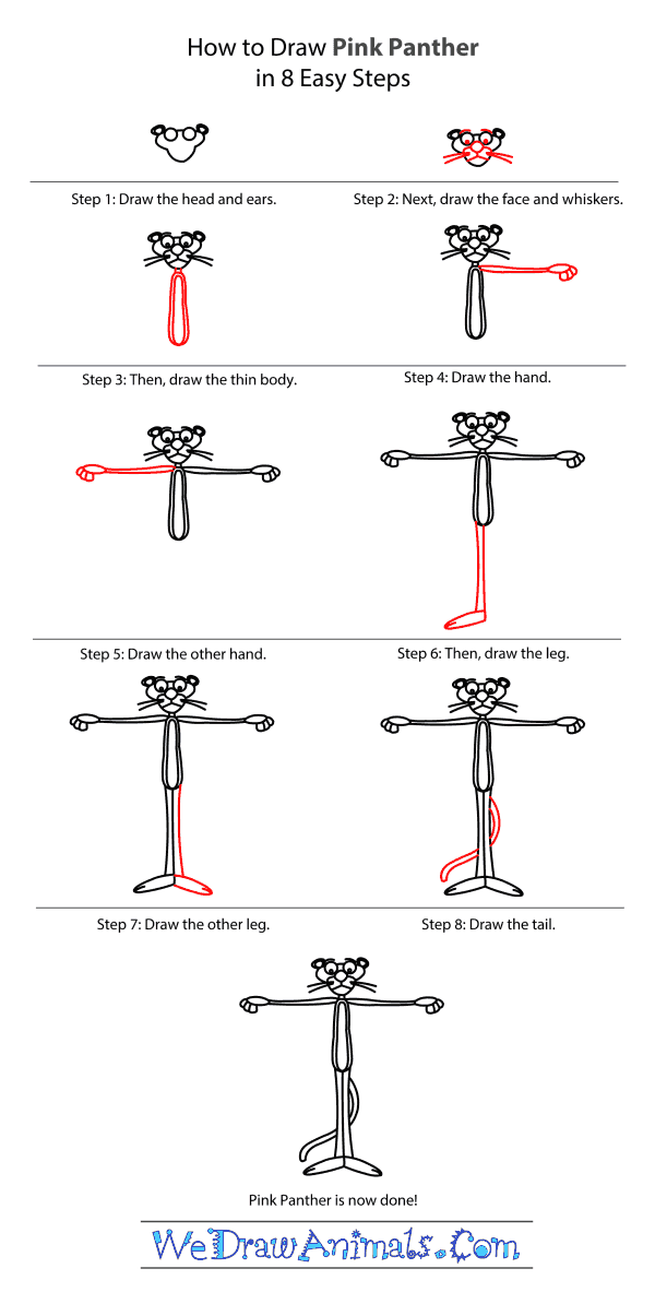 600x1194 How To Draw The Pink Panther - Pink Panther Drawing