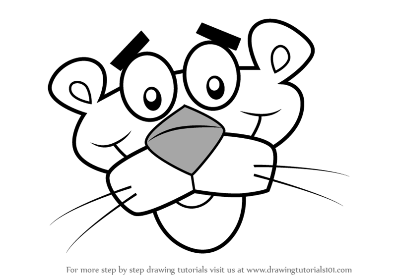 800x565 Learn How To Draw Pink Panther Face - Pink Panther Drawing