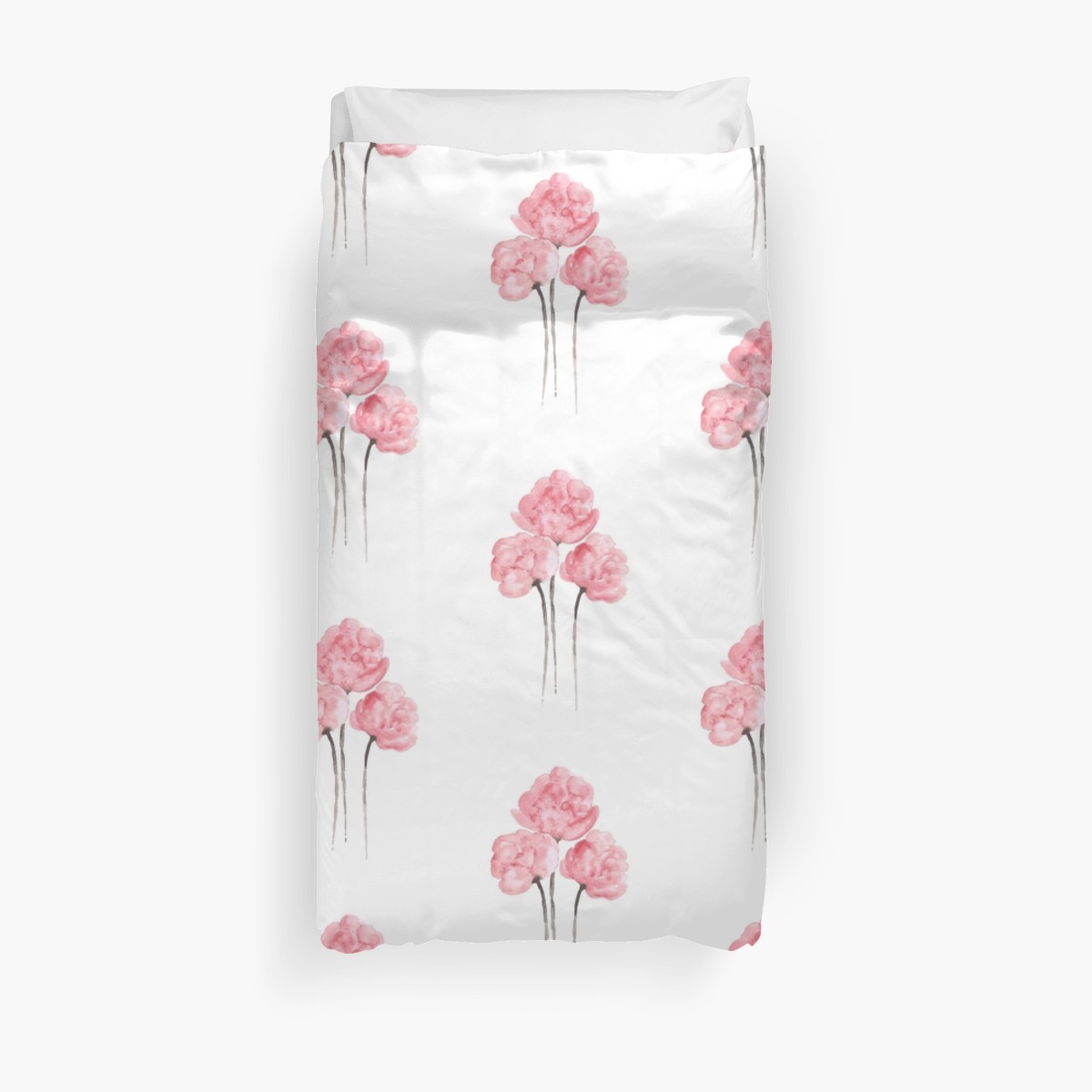 1200x1200 pink peony bouquet flower watercolor painting drawing poster - Pink Peony Drawing