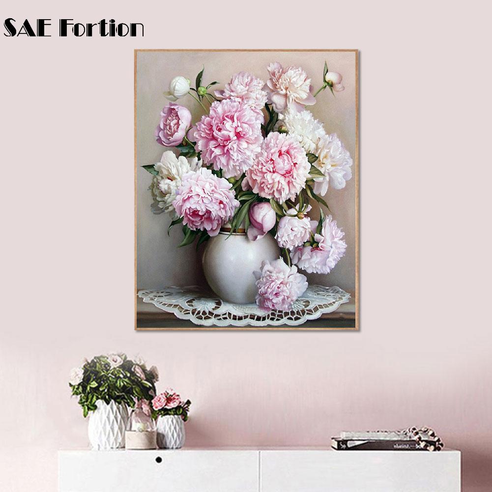 1001x1001 high quality pink peony flower wall painting flowers diy - Pink Peony Drawing