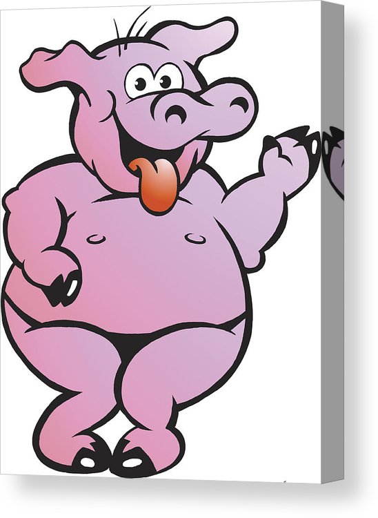 548x750 happy naughty dancing pink pig canvas print canvas art - Pink Pig Drawing