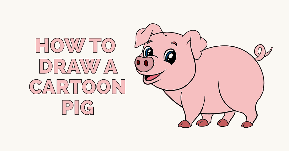 1200x628 how to draw a cartoon pig in a few easy steps easy drawing guides - Pink Pig Drawing